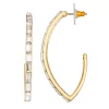 Nine West Gold Tone Crystal Teardrop C-Hoop Earrings -Nine West shop 6015506