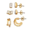 Nine West Gold Tone Crystal 3-Pack Earrings Set 2 Nine West Gold Tone Crystal 3-Pack Earrings Set -Nine West shop 6015556