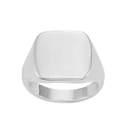 Nine West Silver Tone Cushion Signet Ring