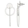 Nine West Silver Tone Doorknocker Chain Stud Earrings -Nine West shop 6015635