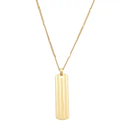 Nine West Gold Tone Dog Tag Pendant Necklace
