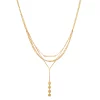 Nine West Gold Tone Multi-Row Y-Necklace -Nine West shop 6015699