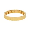 Nine West Gold Tone Textured Stretch Bracelet