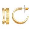 Nine West Gold Tone Double-Row Textured Hoop Earrings -Nine West shop 6015705