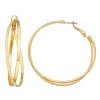 Nine West Gold Tone Crisscross Multi-Row Hoop Earrings -Nine West shop 6015707