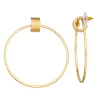 Nine West Gold Tone Medallion Drop Hoop Earrings 2 Nine West Gold Tone Medallion Drop Hoop Earrings -Nine West shop 6015708