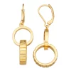 Nine West Gold Tone Textured Double Open Circle Drop Earrings -Nine West shop 6015710