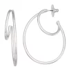 Nine West Silver Tone Double Hoop Earrings 1 Nine West Silver Tone Double Hoop Earrings -Nine West shop 6016022