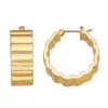 Nine West Gold Tone Wavy Hoop Earrings -Nine West shop 6016025