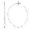 Nine West Silver Tone Large Simulated Crystal Hoop Earrings -Nine West shop 6017034