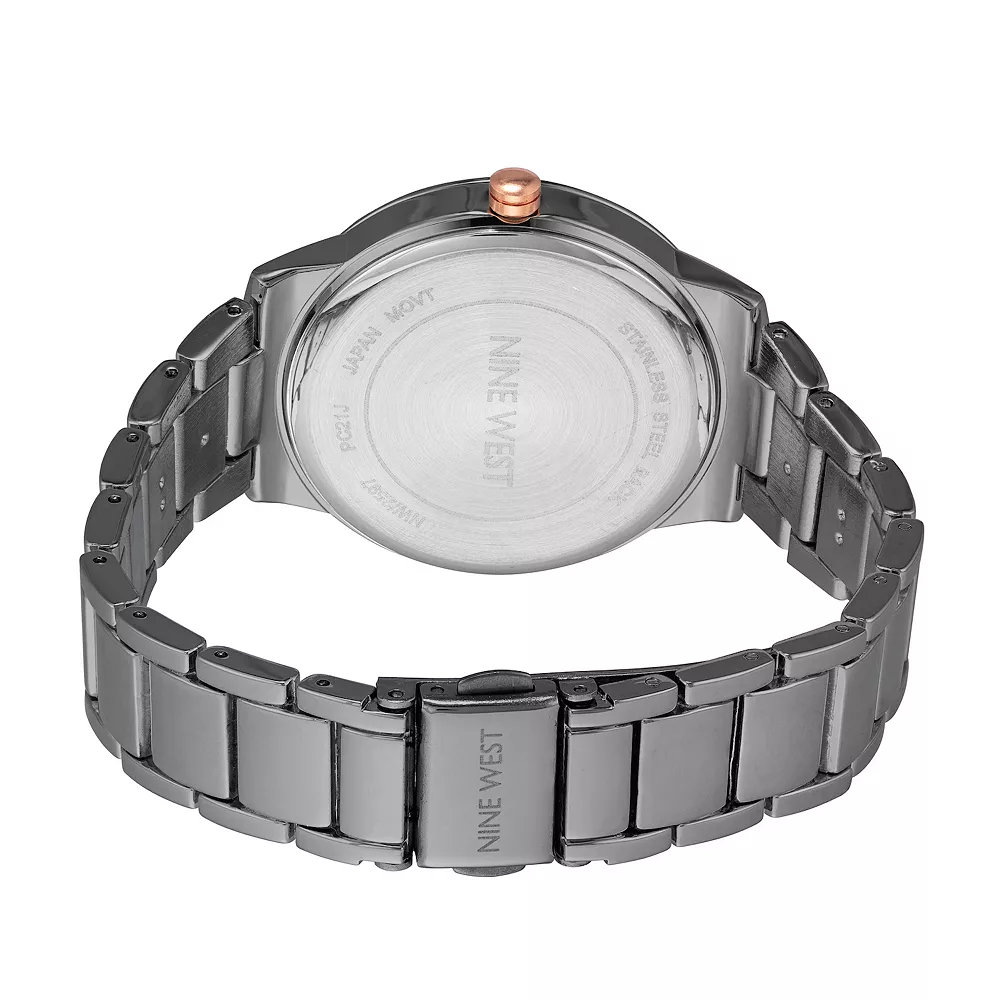 Nine West Women's Flower Dial Two Tone Watch 5 Nine West Women's Flower Dial Two Tone Watch - Image 3