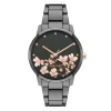 Nine West Women's Flower Dial Two Tone Watch
