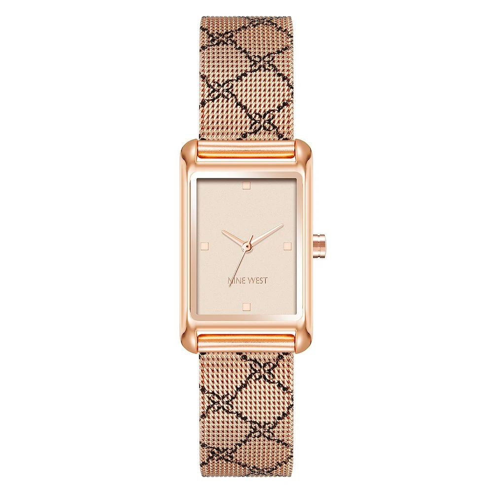 Nine West Women's Silver Tone Metal Mesh Watch 4 Nine West Women's Silver Tone Metal Mesh Watch - Image 2