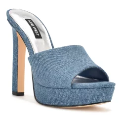 Nine West Wila Women's Platform Sandals 12 Nine West Wila Women's Platform Sandals -Nine West shop 6037996 Blue Denim