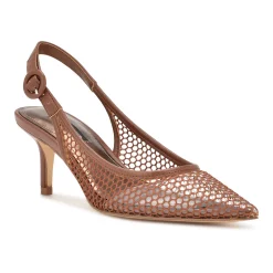 Nine West Alots Women's Slingback Heels -Nine West shop 6097971 Medium Brown