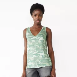 Women's Nine West Easy V-Neck Tank -Nine West shop 6171582 Sage Camo