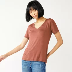 Women's Nine West Essential V-Neck Tee 15 Women's Nine West Essential V-Neck Tee -Nine West shop 6172031 Mocha Frosting