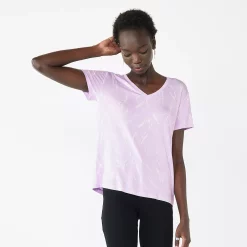 Women's Nine West Essential V-Neck Tee 20 Women's Nine West Essential V-Neck Tee -Nine West shop 6172031 Purple Stroke Print